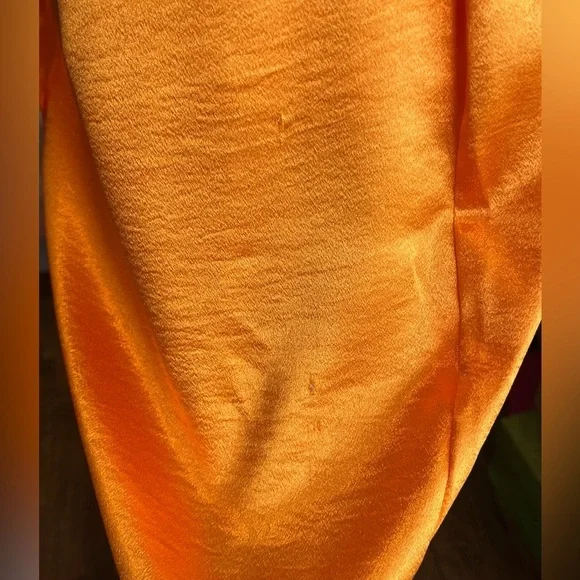 NWT Wild Fable bright orange satin mini dress corset bodice lace up back large - Picture 11 of 11